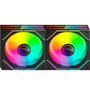Mars Gaming Kit 2 Ventiladores Auxiliar MF-3D Pro Negro 120mm ARGB Control Remoto